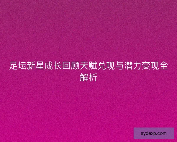 足坛新星成长回顾天赋兑现与潜力变现全解析